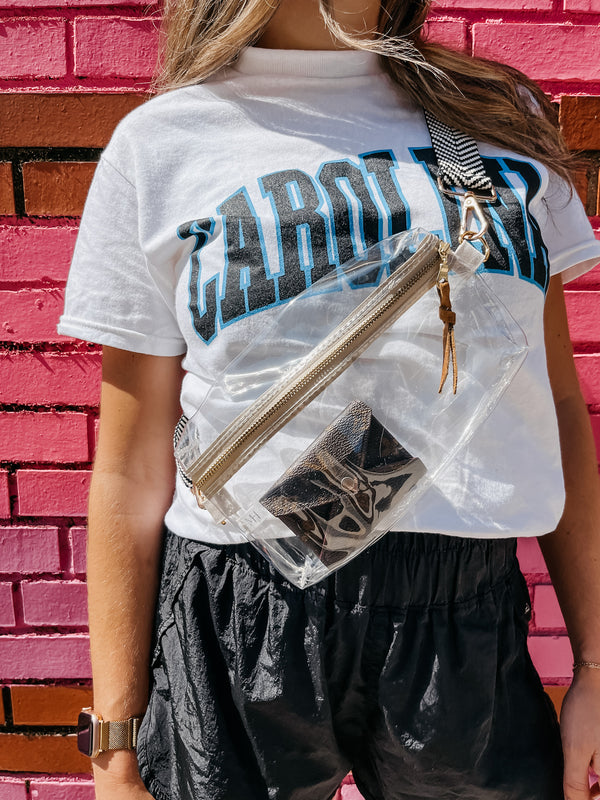 The Shania Clear Stadium Sling Bag - Tan