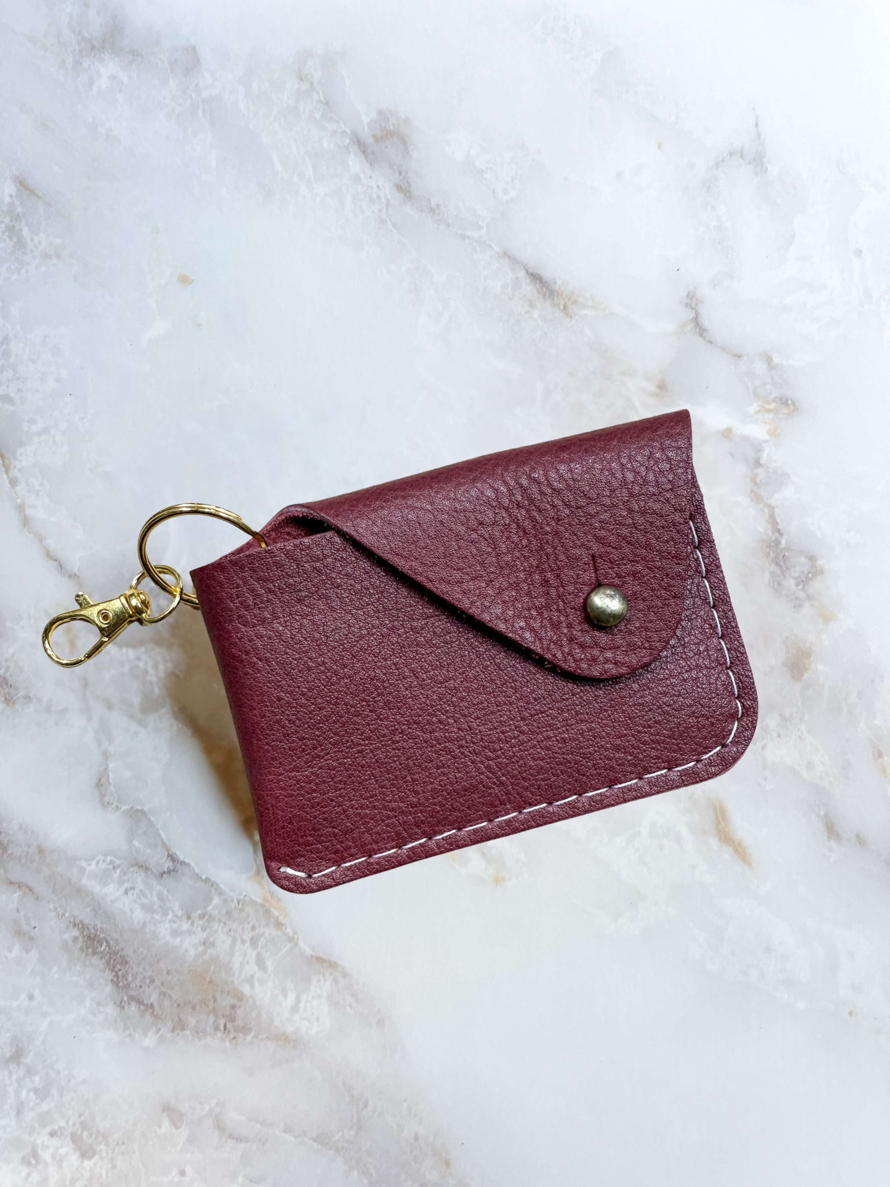 Mini Keychain Wallet - Bordeaux – Millhaus Sewing Co. Mini Keychain Wallet - Bordeaux – Millhaus Sewing Co.