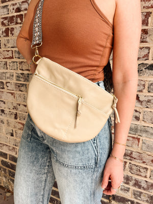 Celine Leather Crossbody Bag - Almond