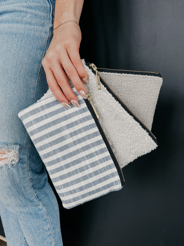 PBxMH Zipper Pouch - Navy Stripe