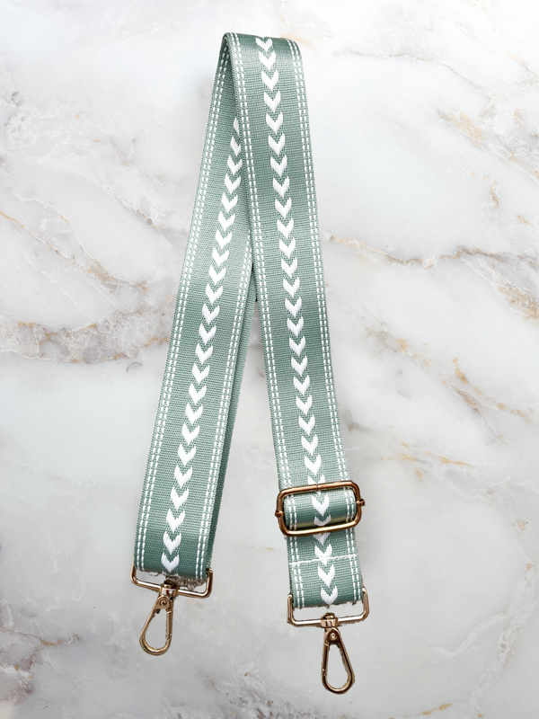 Bag Strap - Mint Arrows