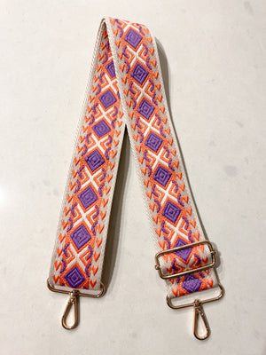 Bag Strap - Orange + Purple Diamond 2"