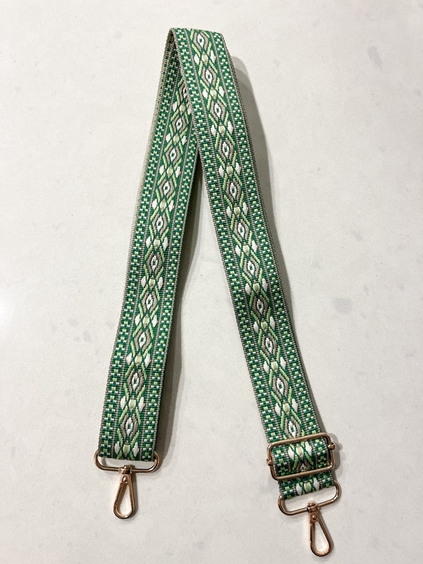 Bag Strap - Green Aztec 1.5"