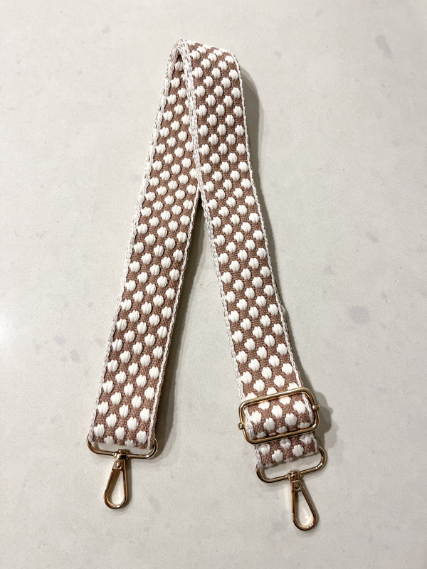 Bag Strap - Dusty Rose + Cream 1.5"