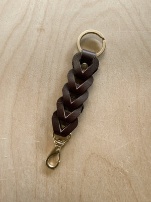 Braided Leather Keychain
