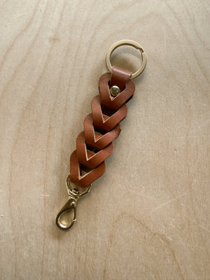 Braided Leather Keychain
