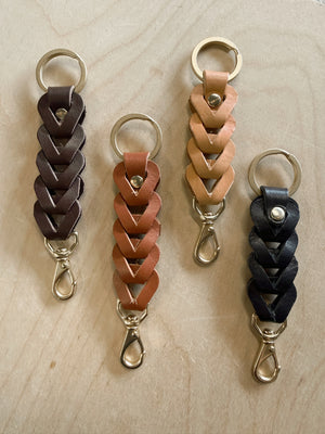Braided Leather Keychain