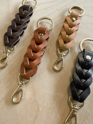 Braided Leather Keychain