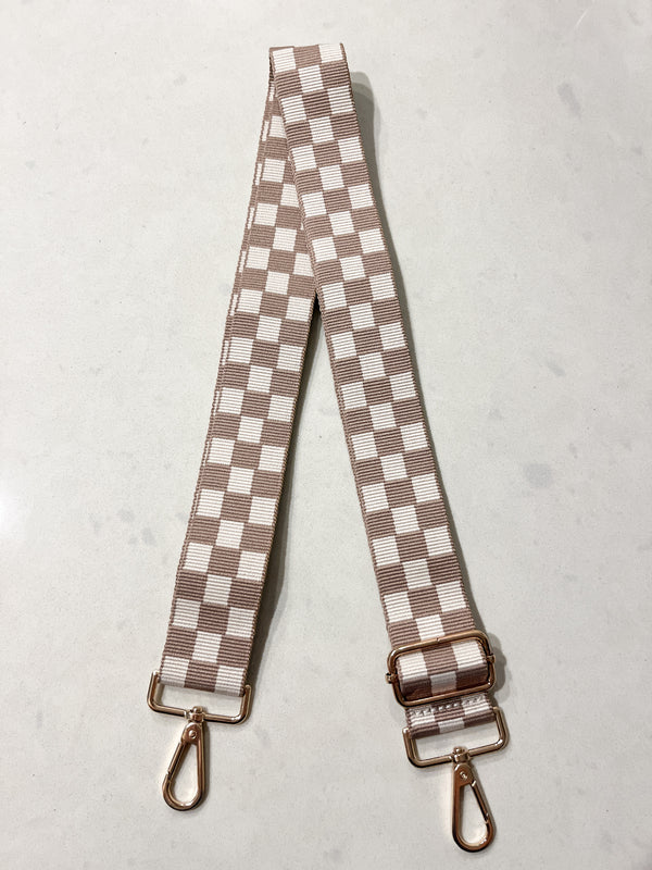 Bag Strap - Tan Checker 1.5”