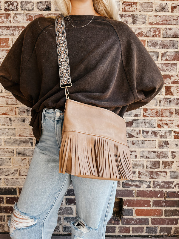 Reba Fringe Leather Bag - Fawn