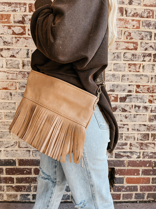 Reba Fringe Leather Bag - Fawn