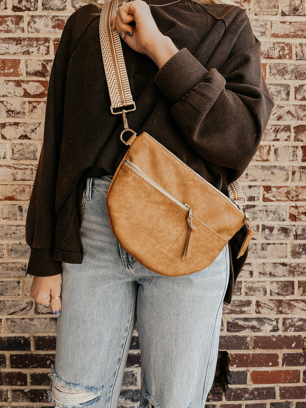 Celine Leather Crossbody Bag - Caramel