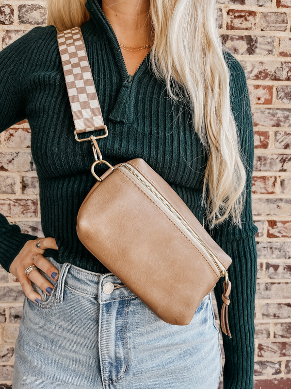 Shania Leather Sling Bag - Fawn