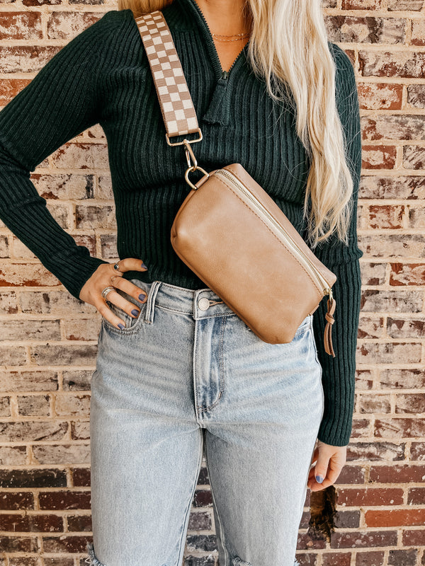 Shania Leather Sling Bag - Fawn