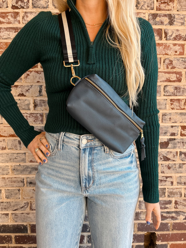 Shania Leather Sling Bag - Midnight