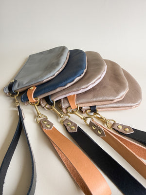 The Roadie Leather Wristlet, Champagne Collection