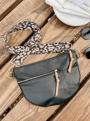 Celine Leather Crossbody Bag - Black