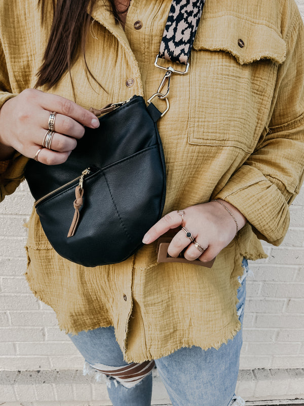Celine Leather Crossbody Bag - Black