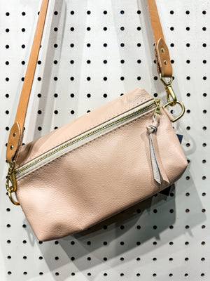 Shania Leather Sling Bag - Sand Dollar