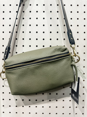 Shania Leather Sling Bag - Kale