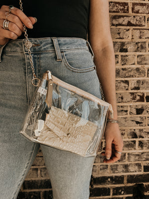 Stevie Clear Stadium Bag w/ Chain Strap