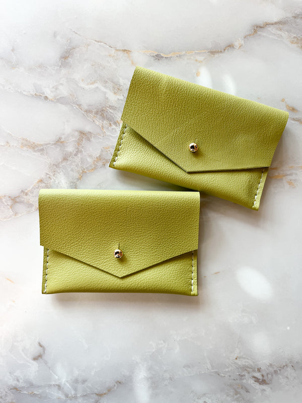 Leather Card Carrier - Matcha