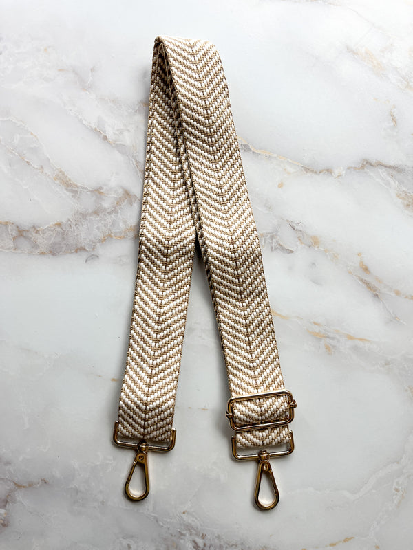 Bag Strap - Tan Herringbone