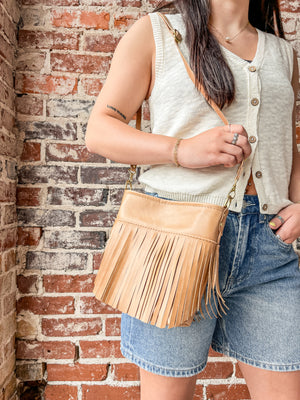 Reba Mini Bucket Bag - Fringe Butterscotch