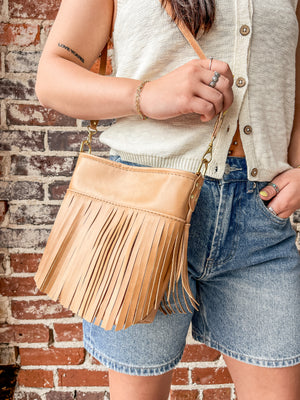 Reba Mini Bucket Bag - Fringe Butterscotch