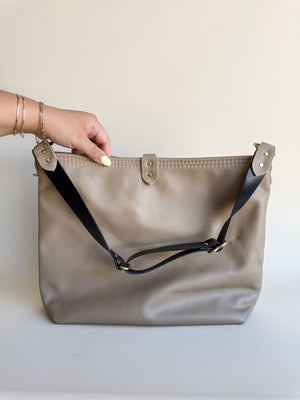Wynonna Leather Tote Bag - Almond