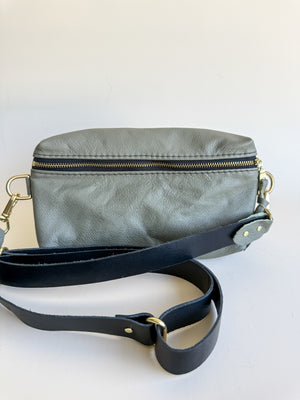 Shania Leather Sling Bag w/Strap - Eucalyptus