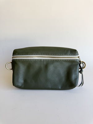 Shania Leather Sling Bag w/Strap - Olive ALMOST PERFECT