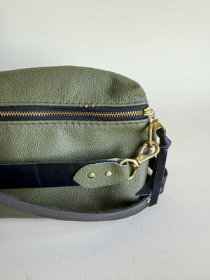 Shania Leather Sling Bag w/Strap - Kale ALMOST PERFECT