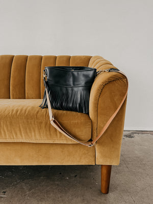 Leather Bag Strap, Adjustable - Tan