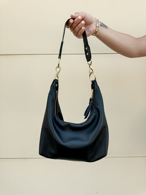 Jo Leather Shoulder Bag - Black
