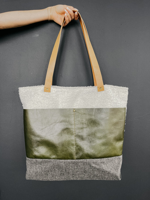 PBxMH Large Tote - Boucle/Green