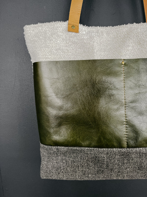 PBxMH Large Tote - Boucle/Green