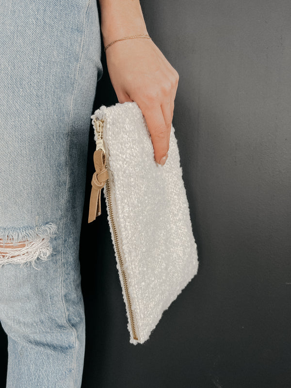 PBxMH Zipper Pouch - White Boucle