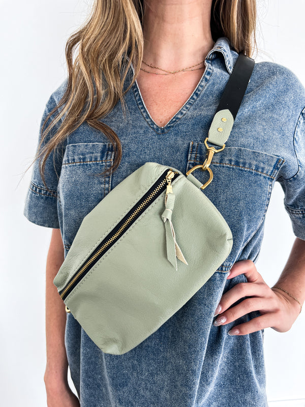 Shania Leather Sling Bag - Mint Julep