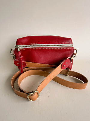 Shania Leather Sling Bag - Cherry