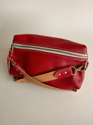 Shania Leather Sling Bag - Cherry