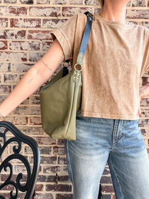 Wynonna Leather Tote Bag - Kale