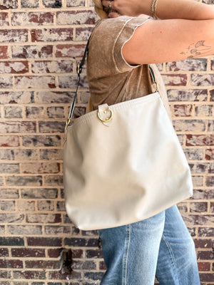 Wynonna Leather Tote Bag - Stone