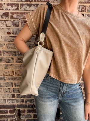 Wynonna Leather Tote Bag - Stone
