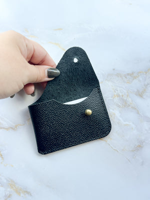 Mini Keychain Wallet - Black Pebble