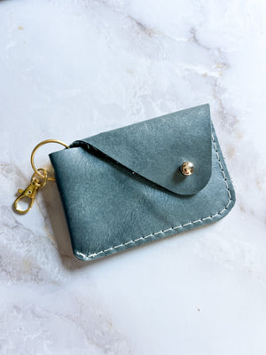 Mini Keychain Wallet - Blue Pearl