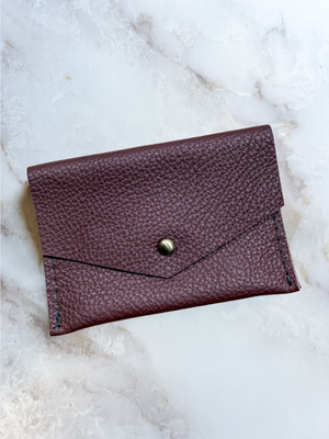 Leather Card Wallet - Bordeaux