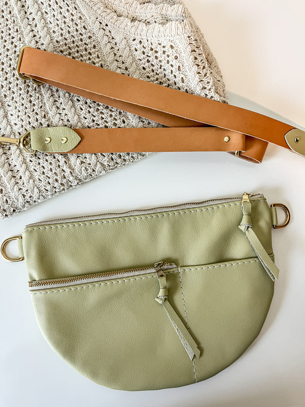 Celine Leather Crossbody Bag - Key Lime