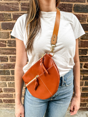 Celine Leather Crossbody Bag - Poppy