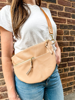 Celine Leather Crossbody Bag - Sand Dollar